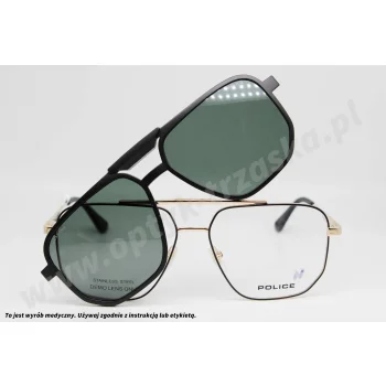 Okulary korekcyjne z nakładką POLICE UPLU 55 COL.302P